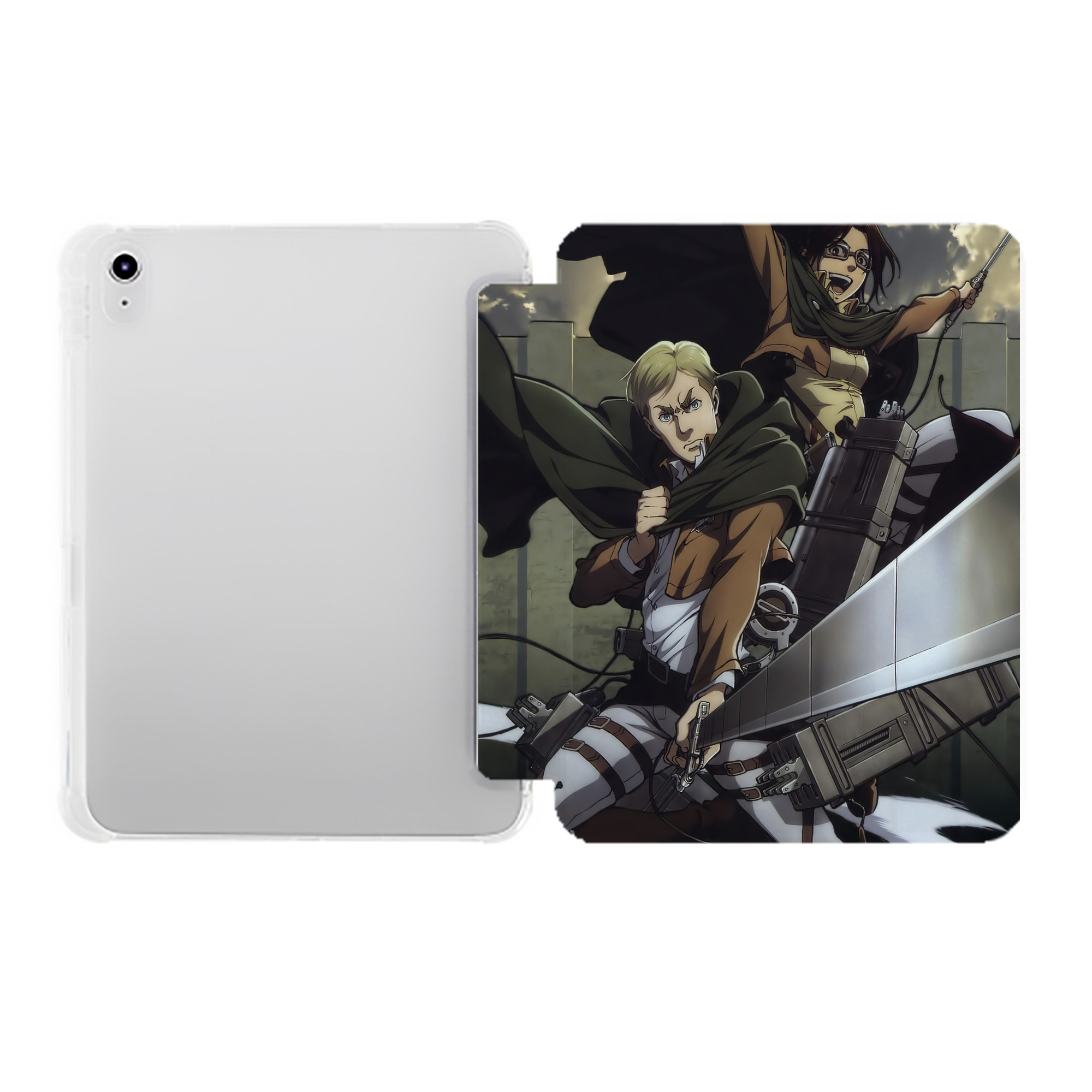 （画像用） 進撃の巨人 Attack on Titan IPad ケース ペン収納付き 三つ折りスタンド PUレザー×シリコン 対応機種9.5/10.5/10.9インチ
